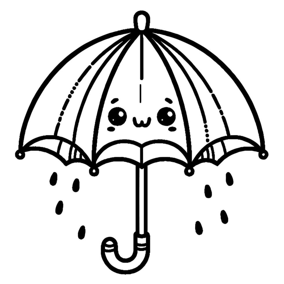 Umbrella pattern coloring book vector