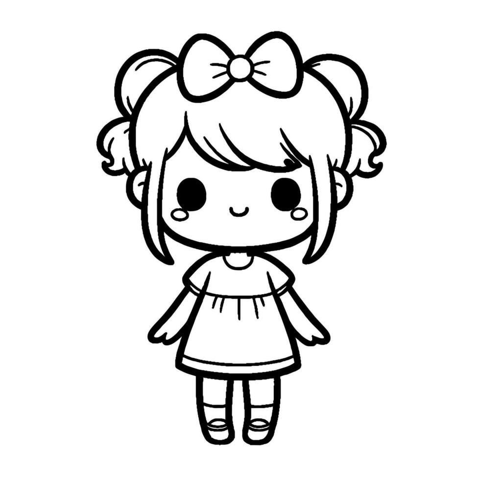 Girl coloring book vector