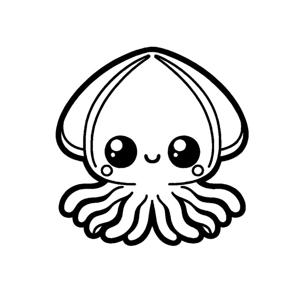 Squid pattern coloring book vector
