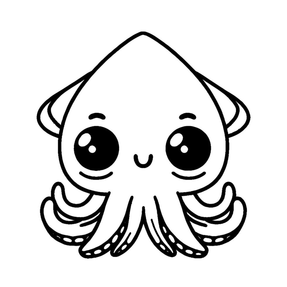 Squid pattern coloring book vector