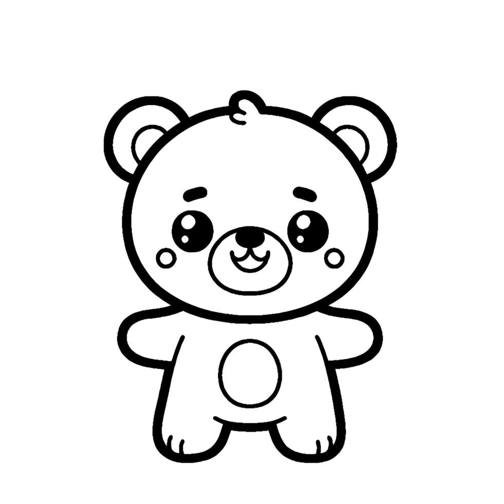 Bear pattern coloring book vector