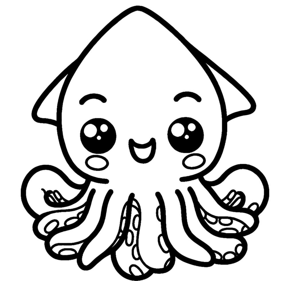 Squid pattern coloring book vector