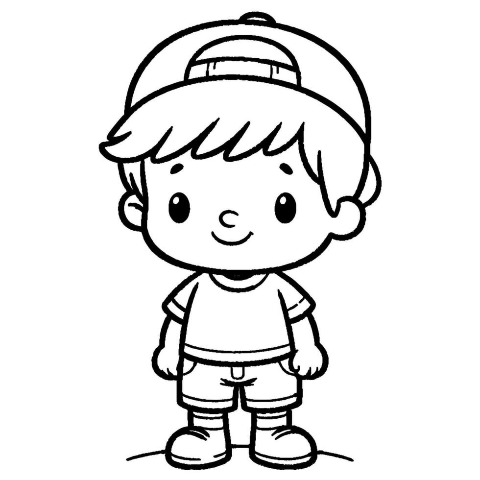 Boy coloring book vector