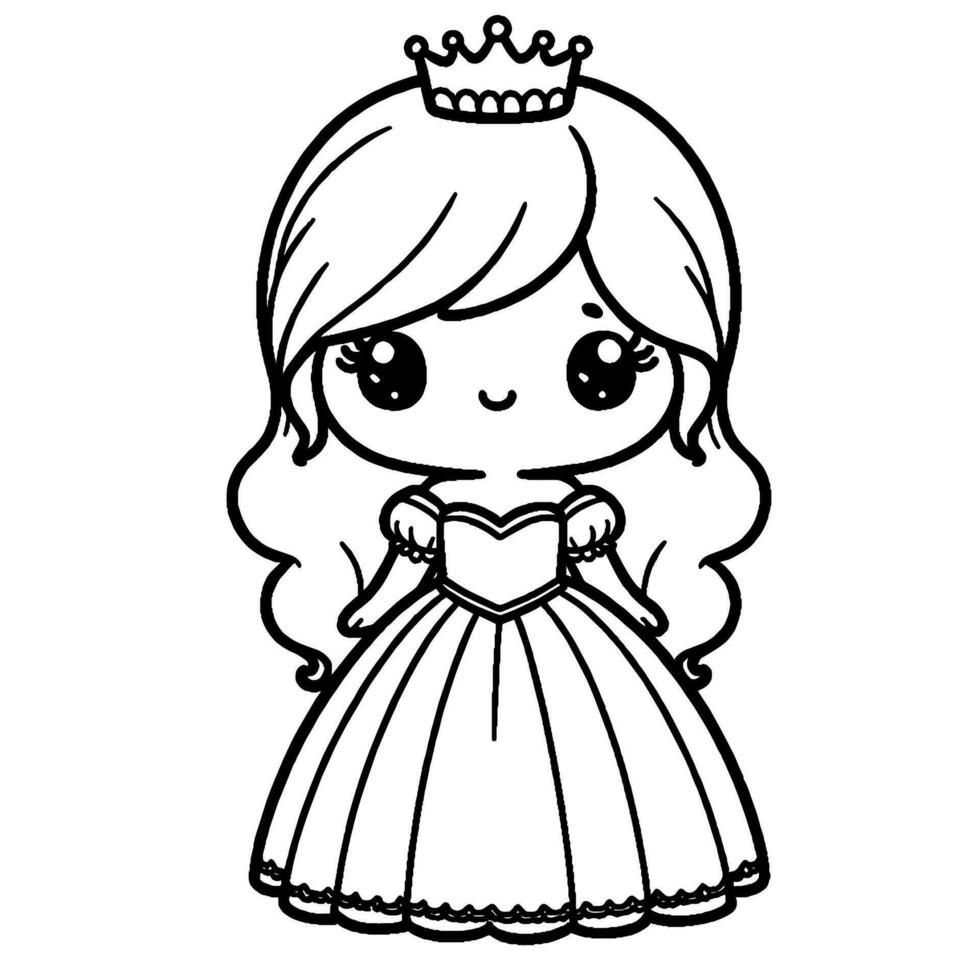 libro de colorear princesa vector