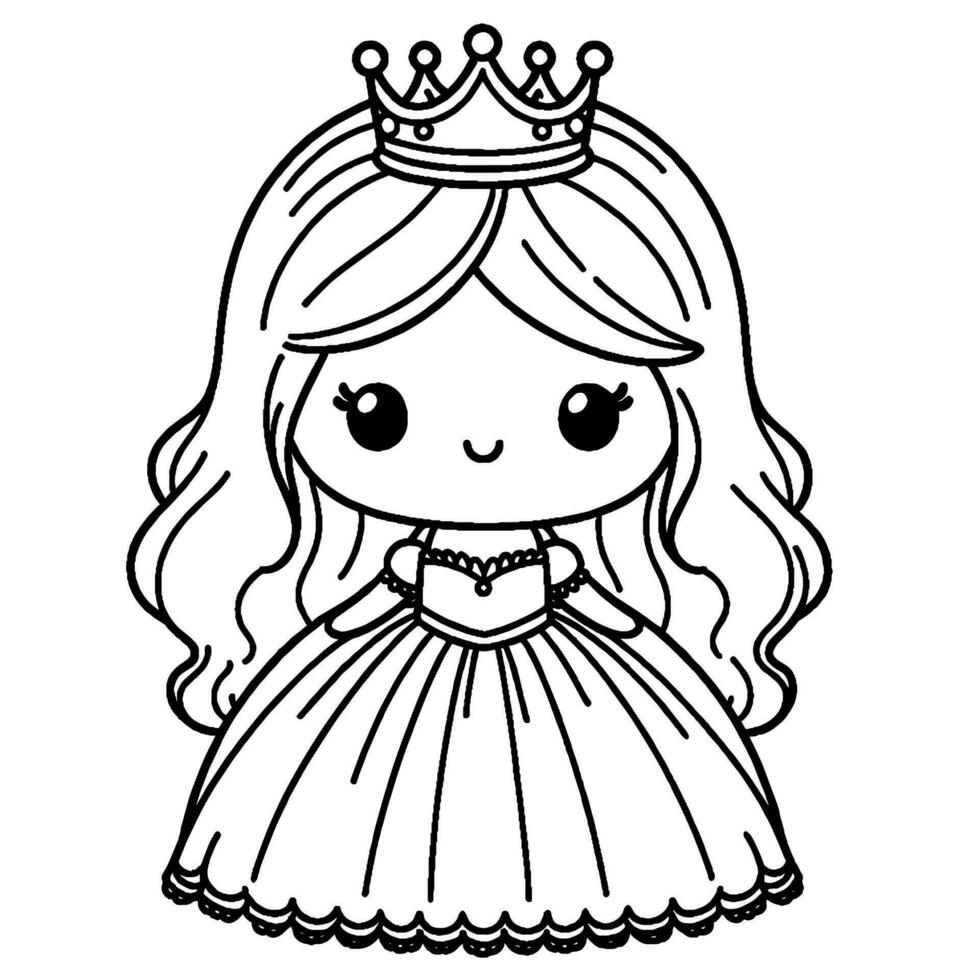 Princess coloring book vector