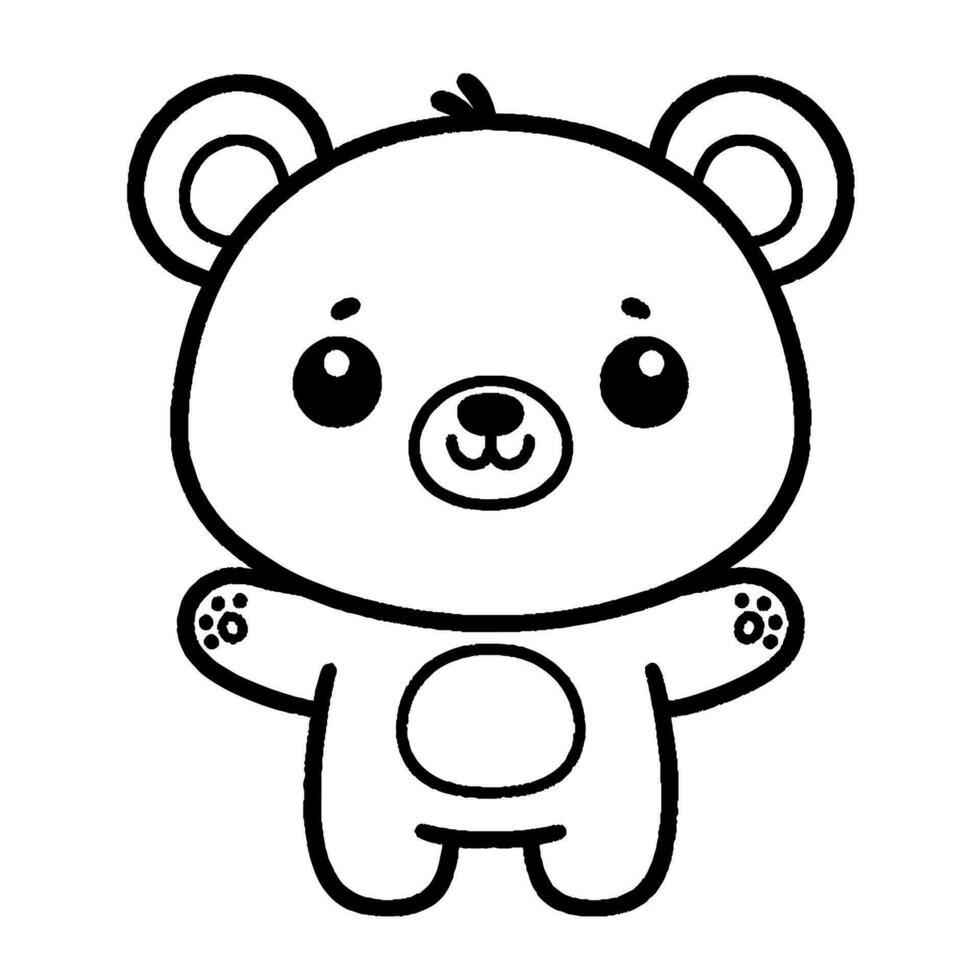 Bear pattern coloring book vector