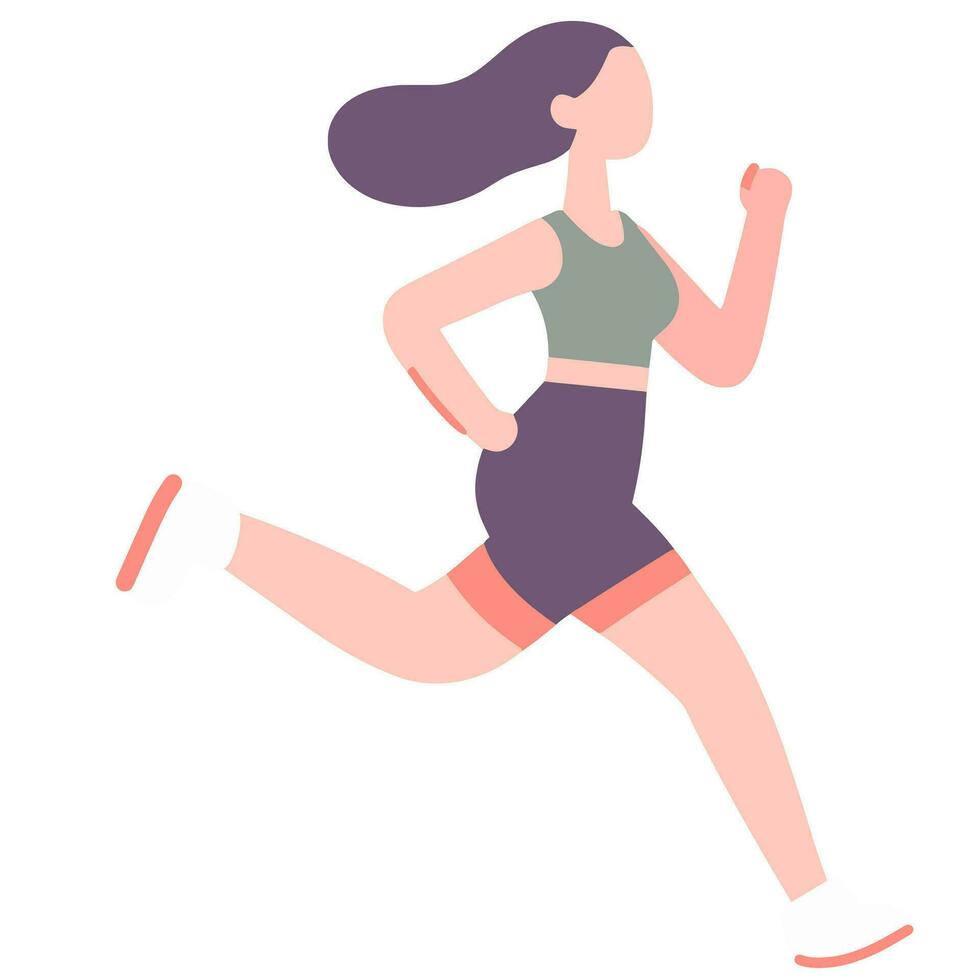 People exercise by running, jogging, exercising for health.women exercise jogging women exercise running vector