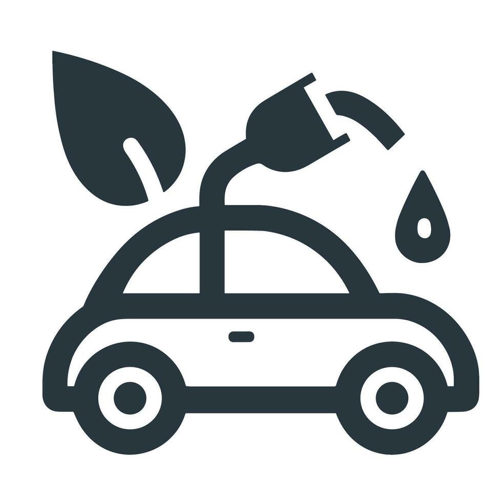 Eco car illustration. Conservation. Environmentally friendly. Save the world. Save nature. vector