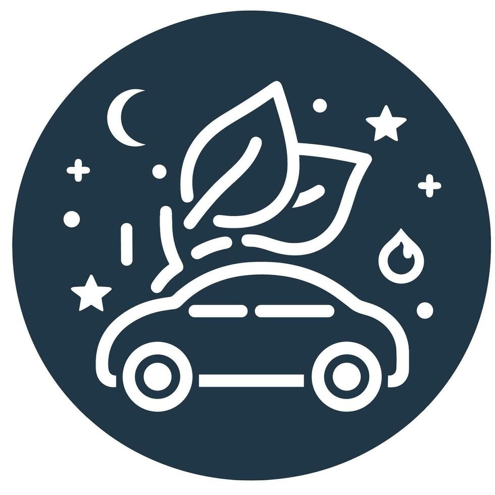 Eco car illustration. Conservation. Environmentally friendly. Save the world. Save nature. vector