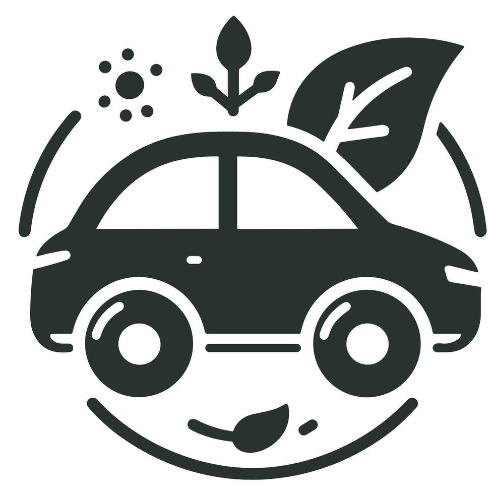 Eco car illustration. Conservation. Environmentally friendly. Save the world. Save nature. vector