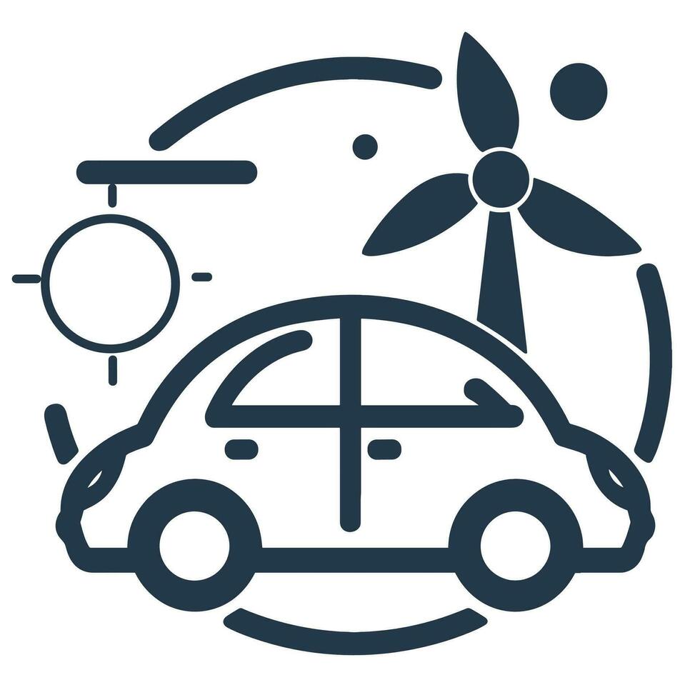 Eco car illustration. Conservation. Environmentally friendly. Save the world. Save nature. vector