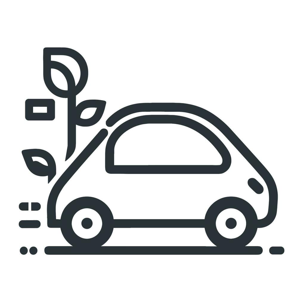 Eco car illustration. Conservation. Environmentally friendly. Save the world. Save nature. vector