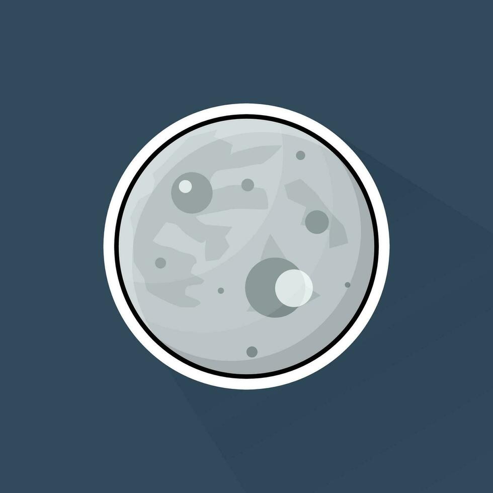 Illustration Vector of Moon in Flat Design