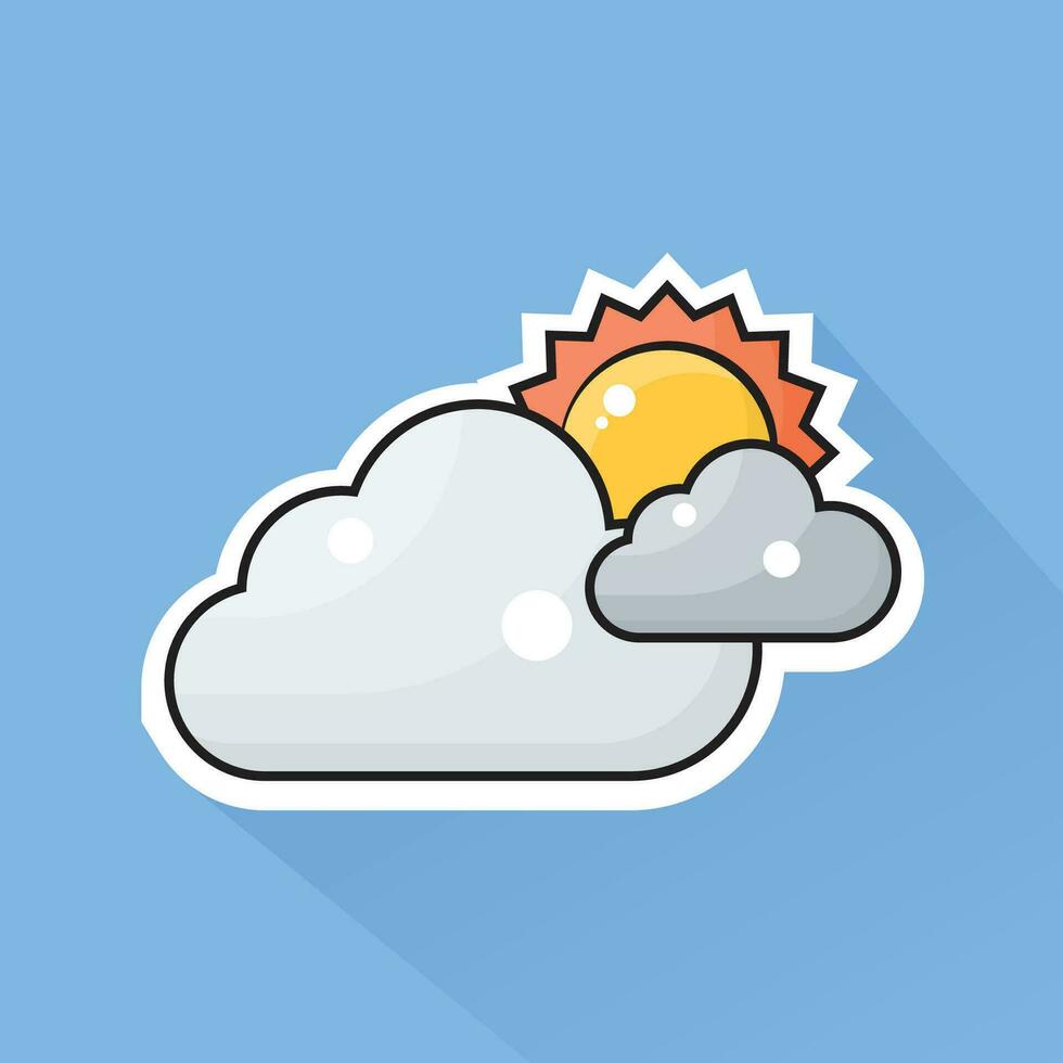 Illustration Vector of Cloudy Icon in Flat Design