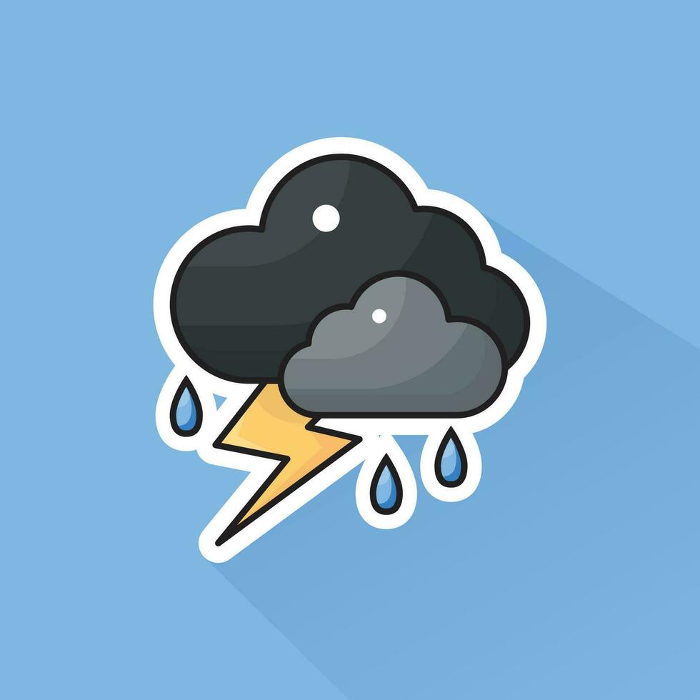 ilustración vector de tormenta icono en plano diseño