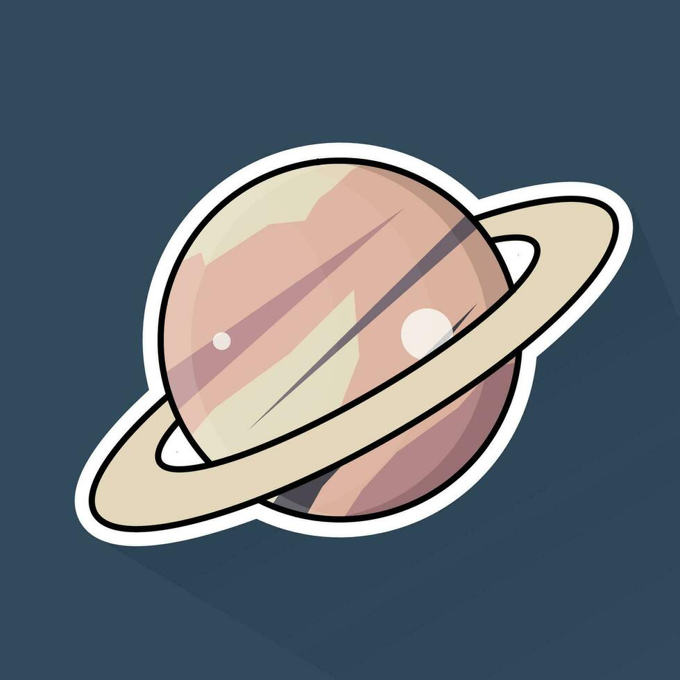 Illustration Vector of Saturn in Flat Design