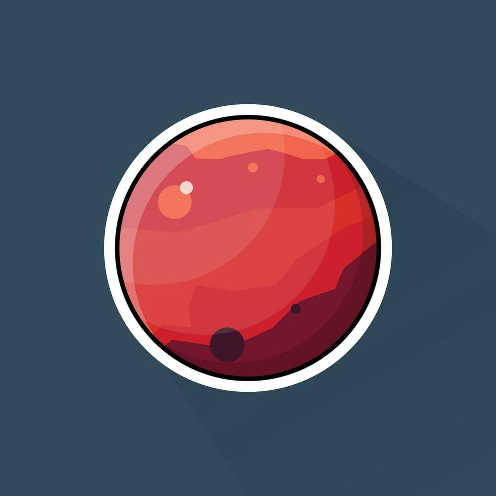 Illustration Vector of Mars in Flat Design