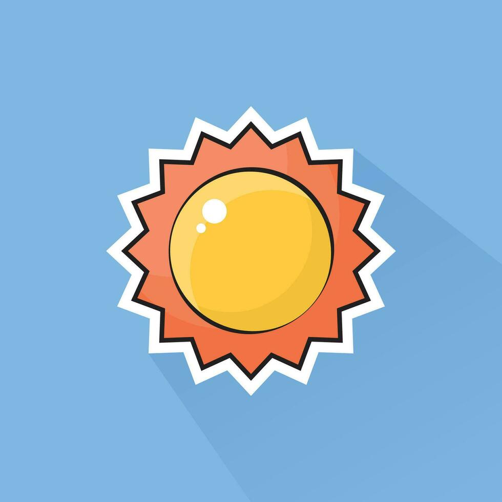 Illustration Vector of Sun Icon in Flat Design
