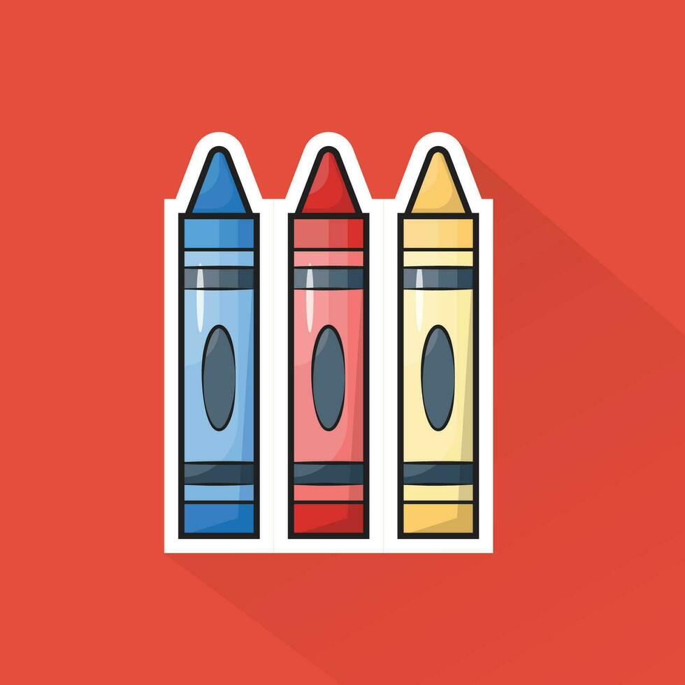 Illustration Vector of Crayon in Flat Design