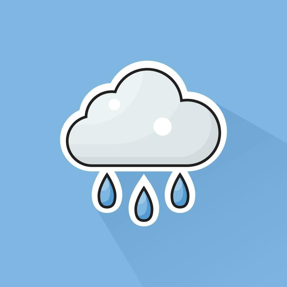 Illustration Vector of Rain Icon in Flat Design
