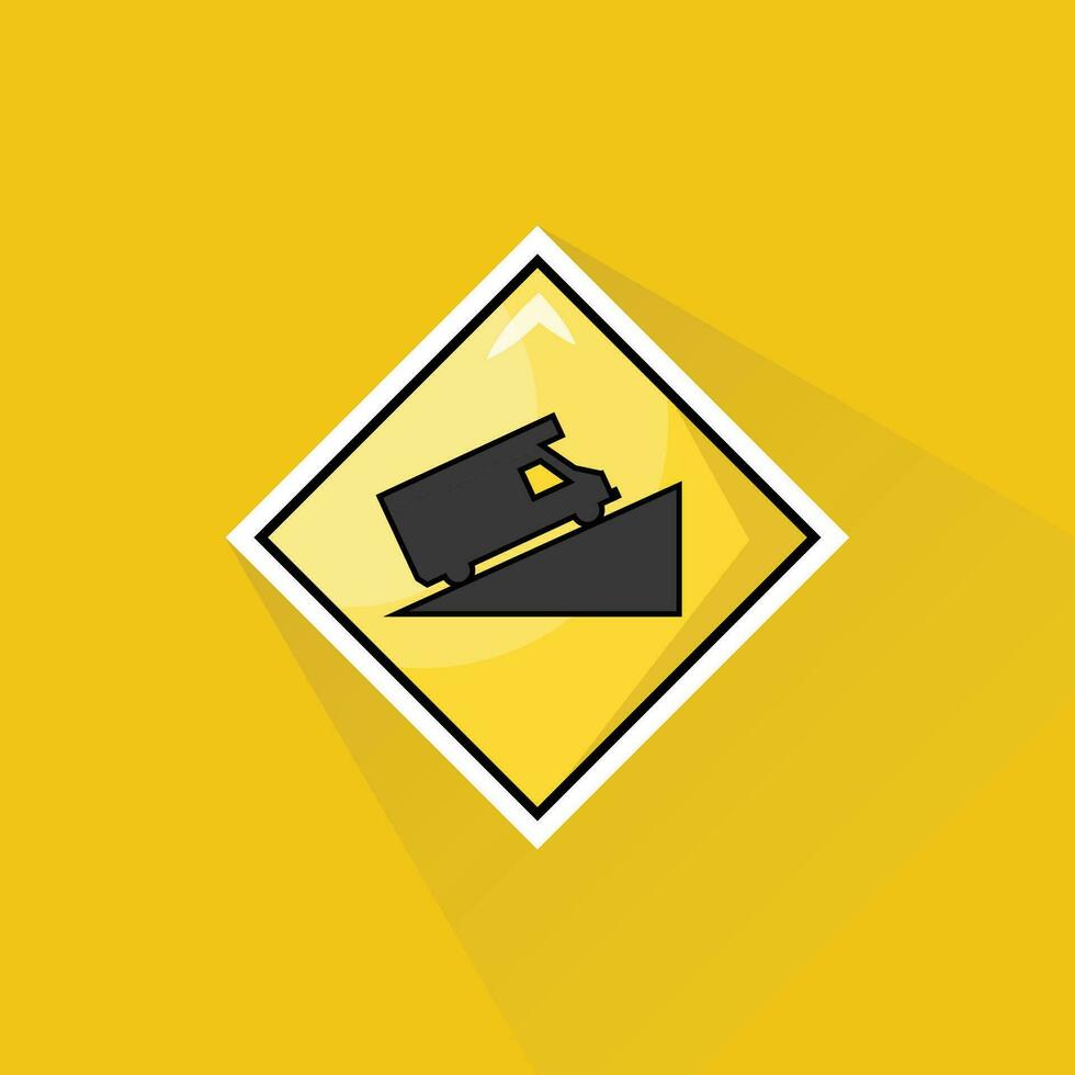 Illustration Vector of Slope Sign in Flat Design