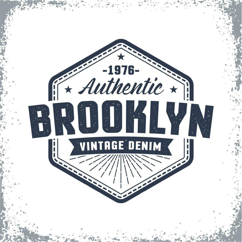 Brooklyn vintage logo with grunge effect vector