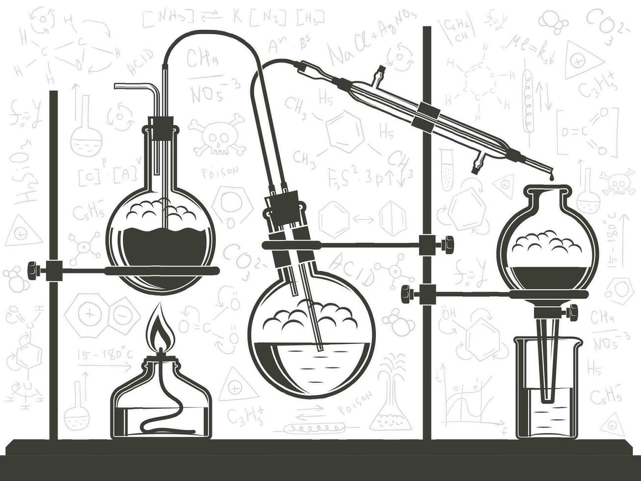 composición de matraces vector