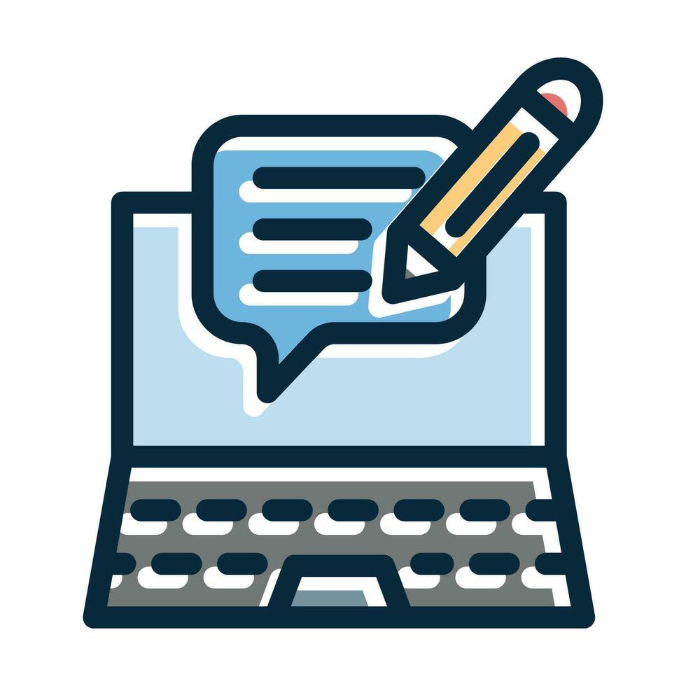 Blog Vector Thick Line Filled Dark Colors