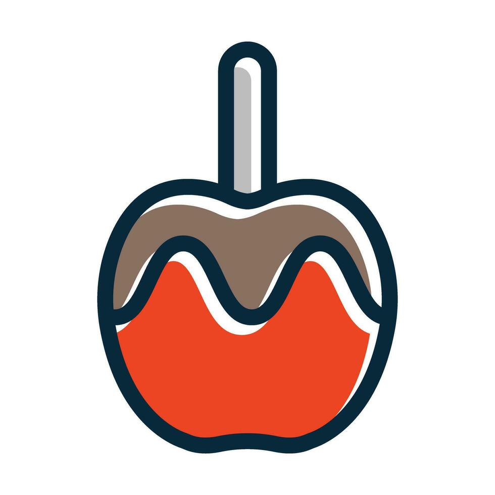 Caramelized Apple Vector Thick Line Filled Dark Colors