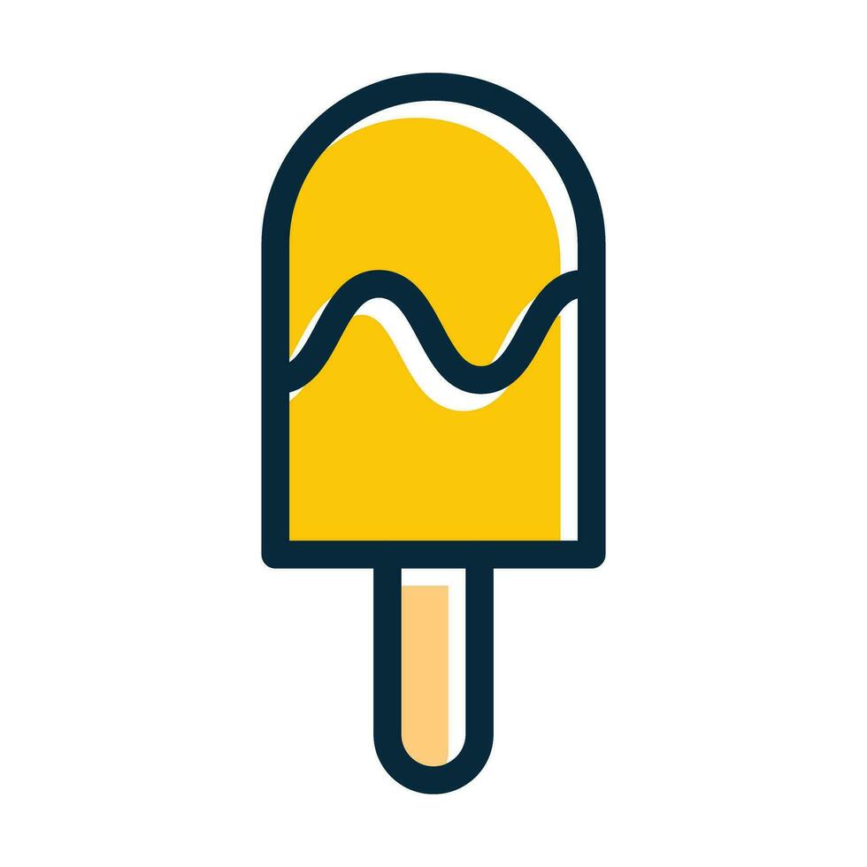 Popsicle Vector Thick Line Filled Dark Colors