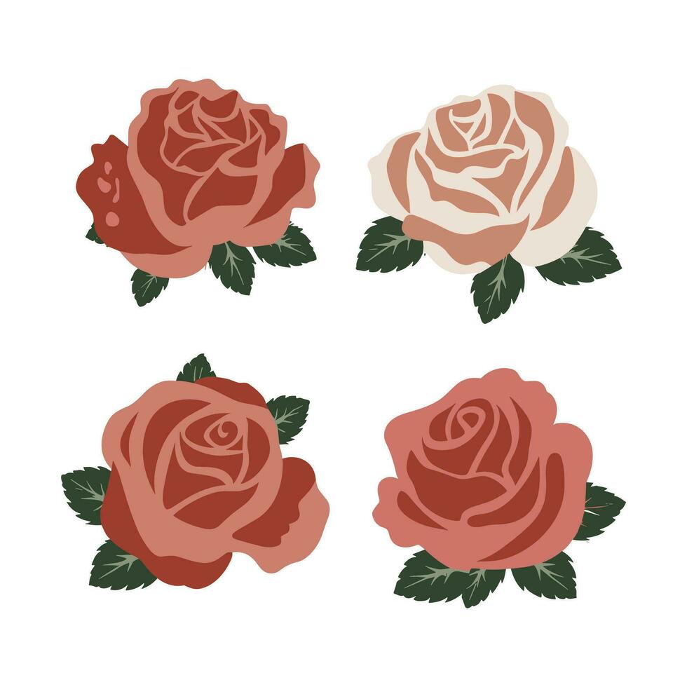 conjunto de Rosa vector ilustración