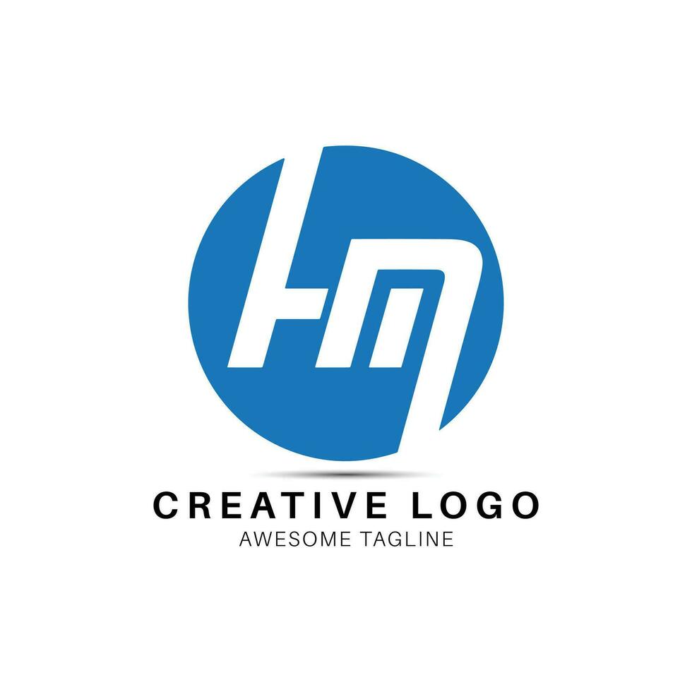 HM letter round shape creative logo design icon vector
