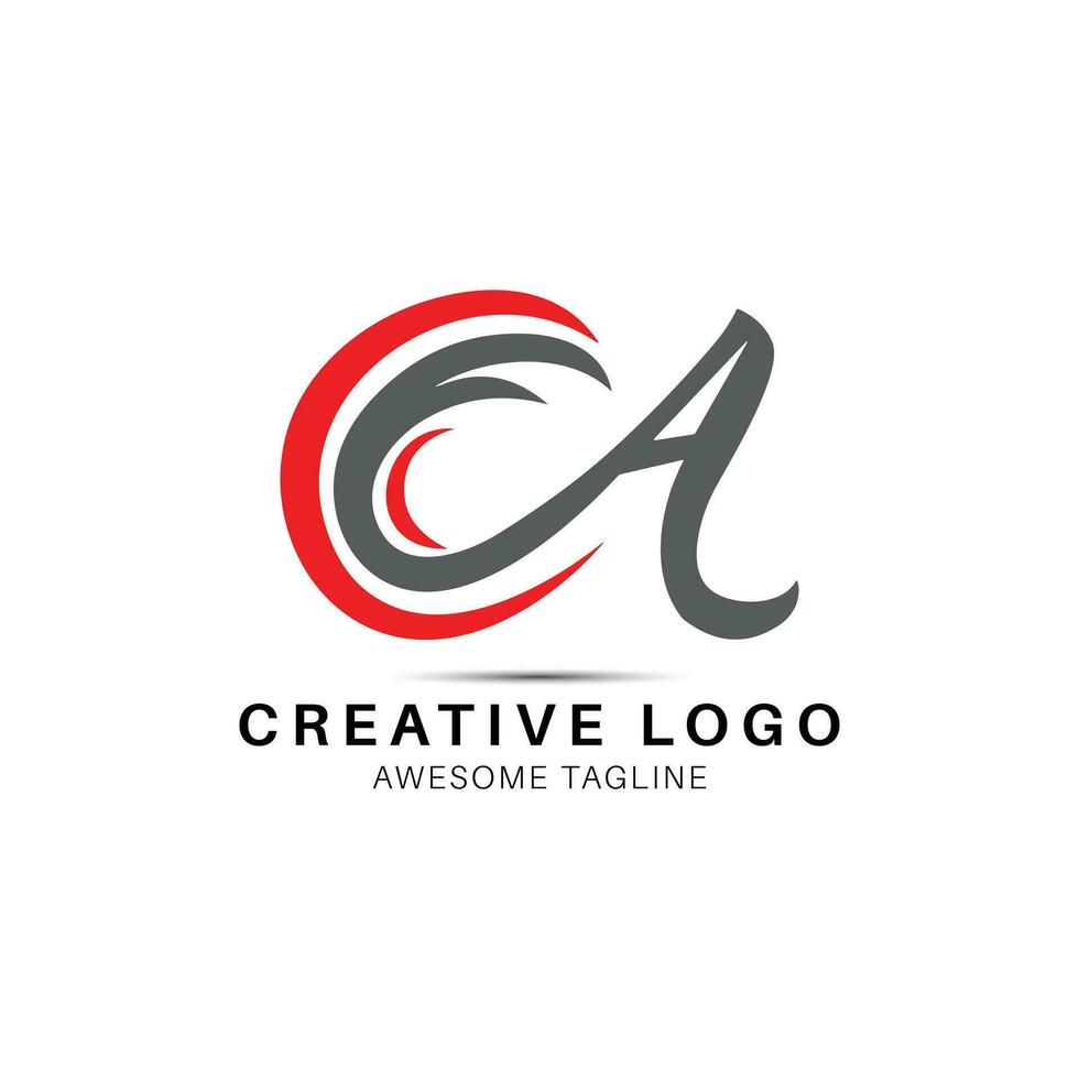 CA letter water wave shape creative logo design icon vector
