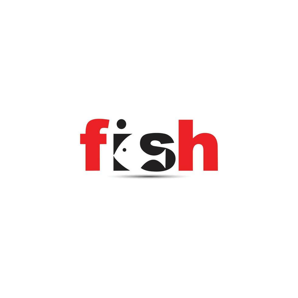 Fish initial creative word mark logo design vector