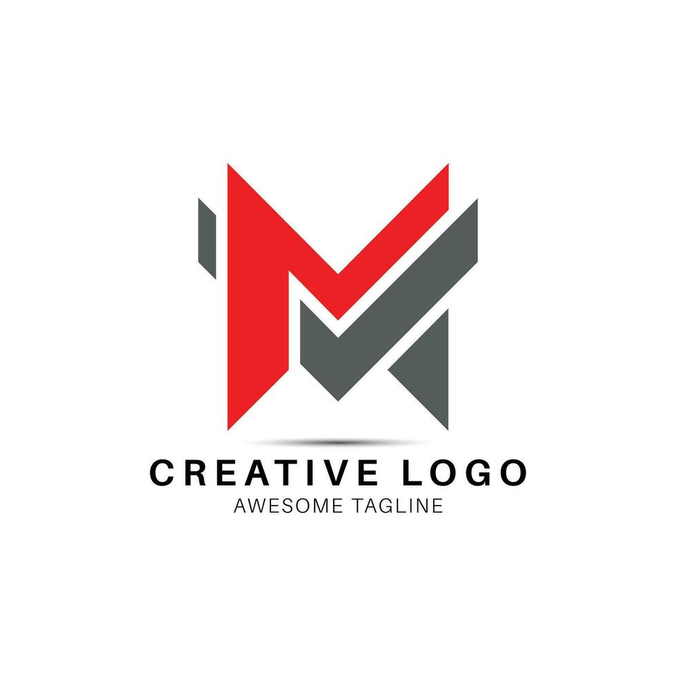 mv letra creativo logo diseño icono vector