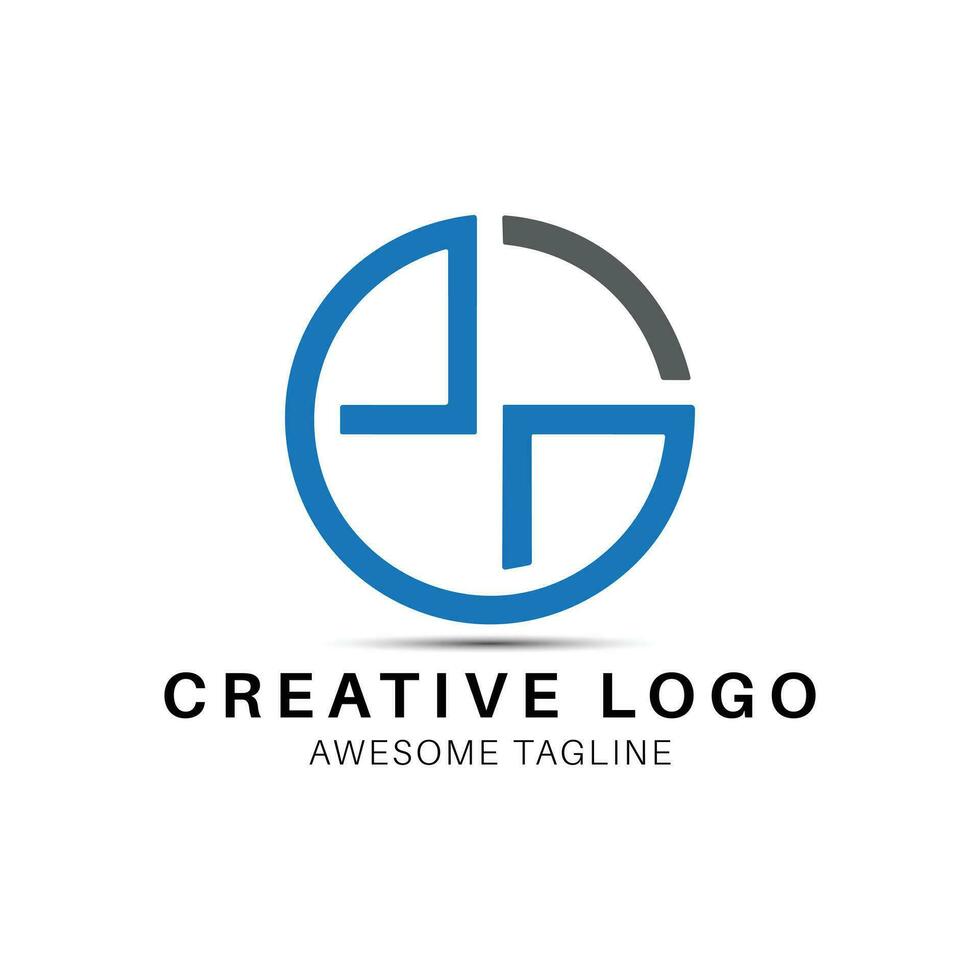 EG letter round shape logo design icon vector