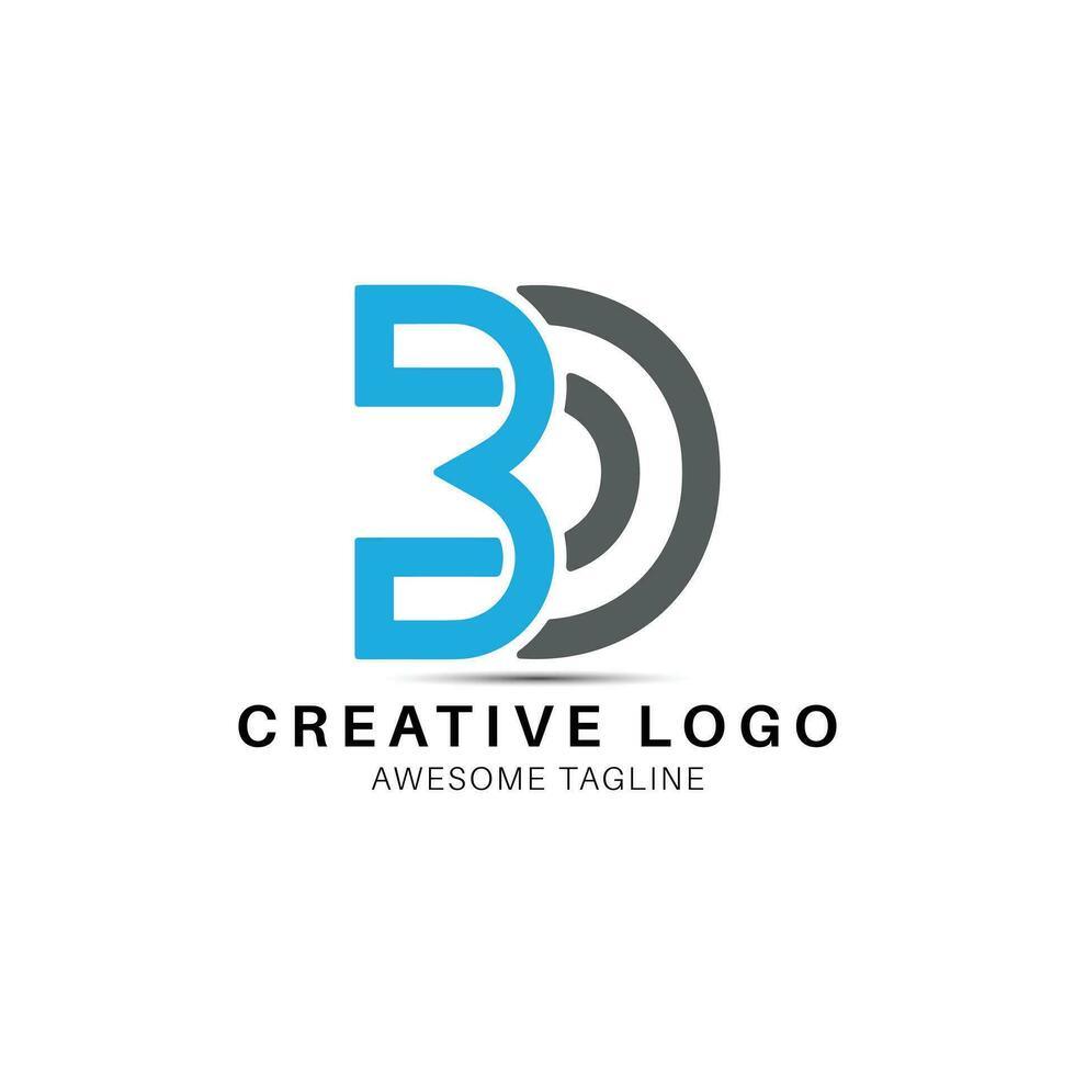 bd letra creativo logo diseño icono vector