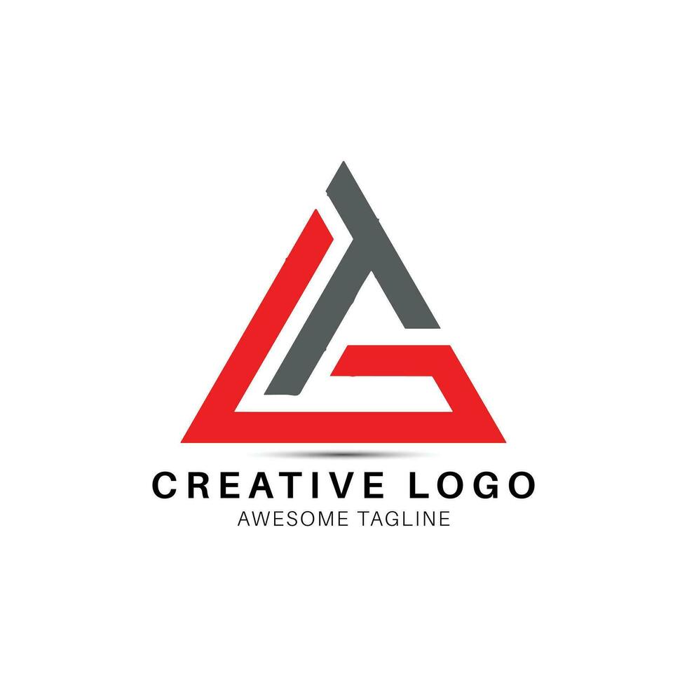 TG letter triangle shape logo design icon vector