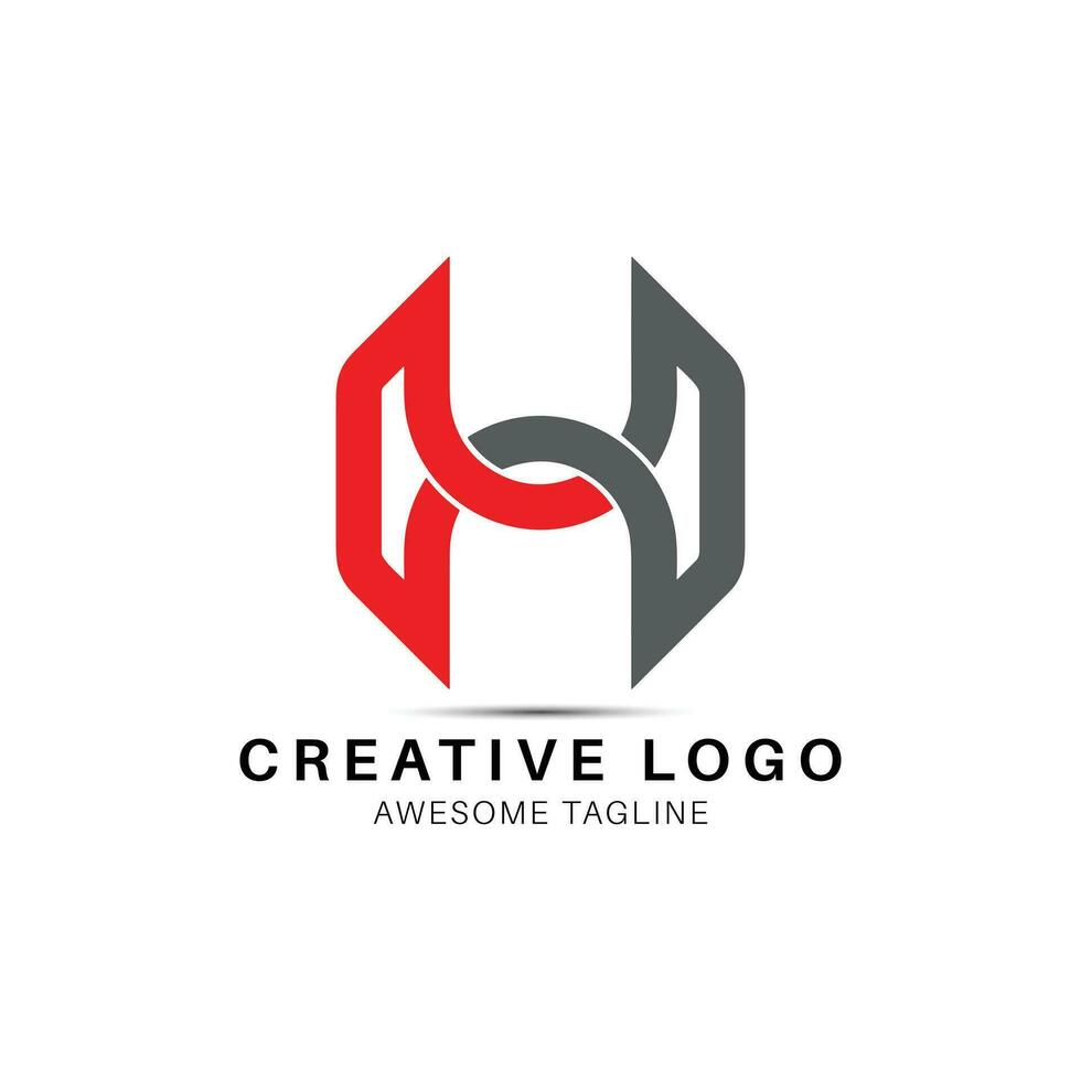 hm o xm letra creativo logo diseño icono vector