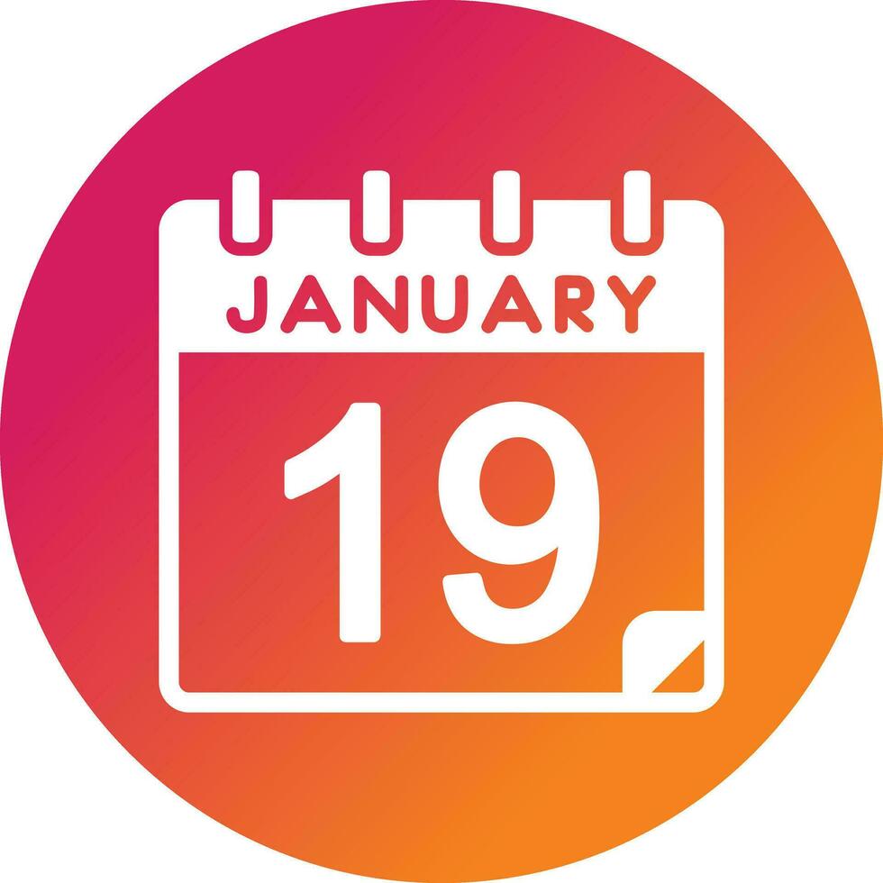 19 January Vector Icon