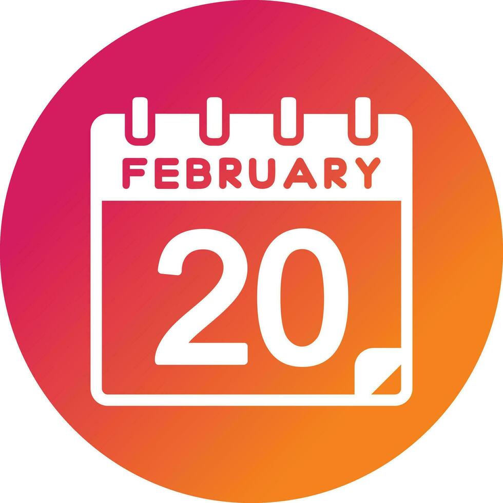 20 February Vector Icon