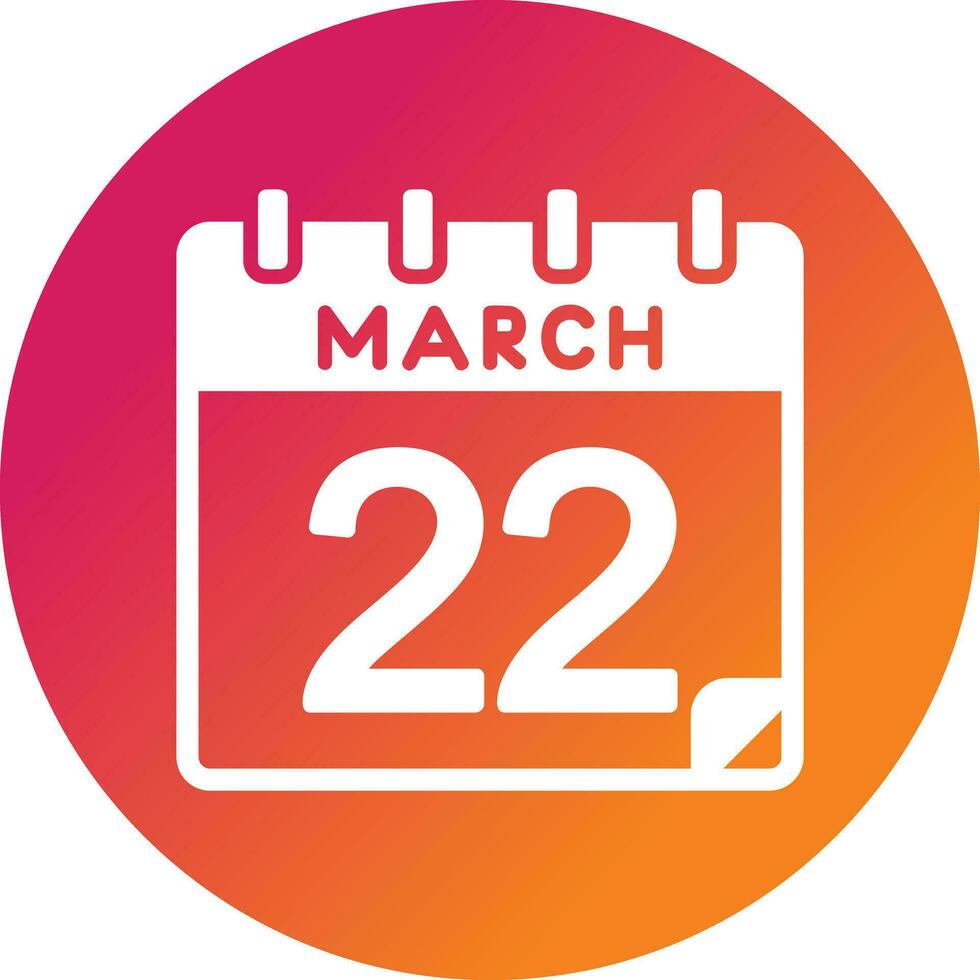 22 March Vector Icon