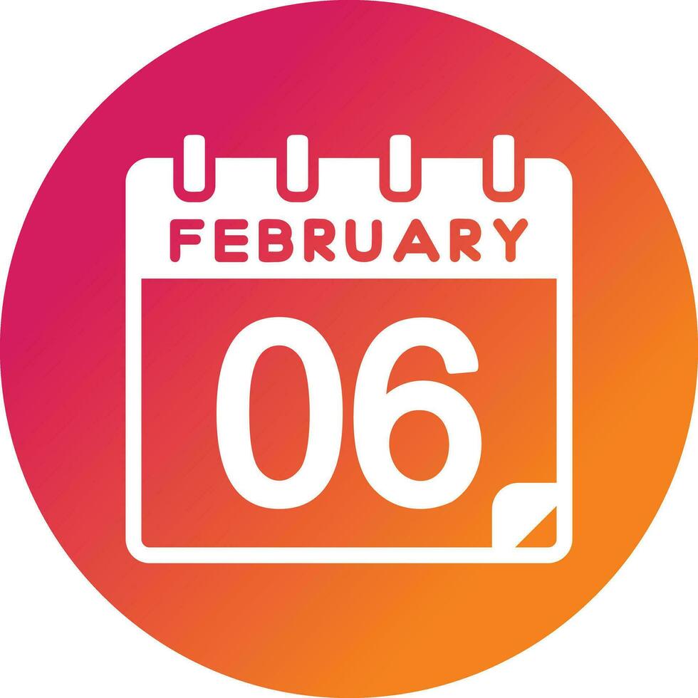 6 February Vector Icon