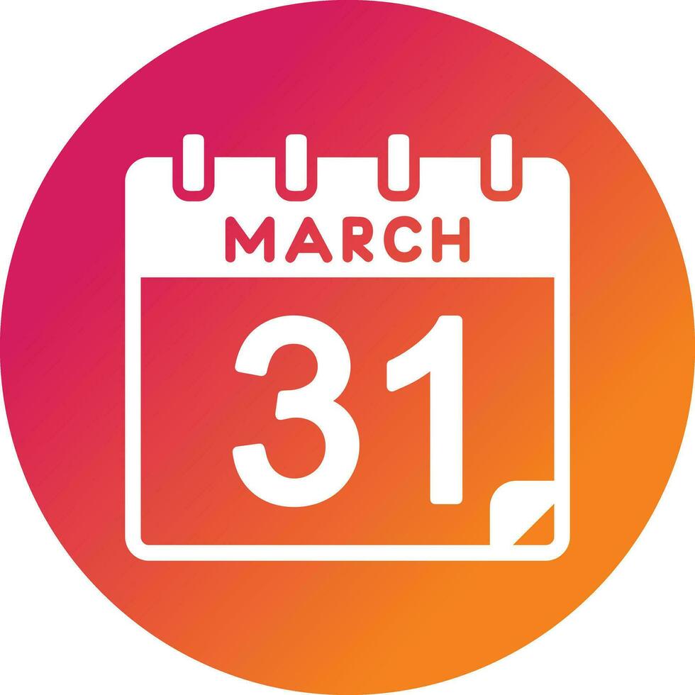 31 March Vector Icon