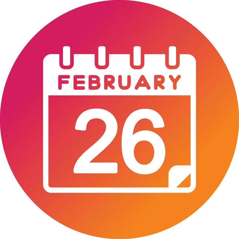 26 February Vector Icon