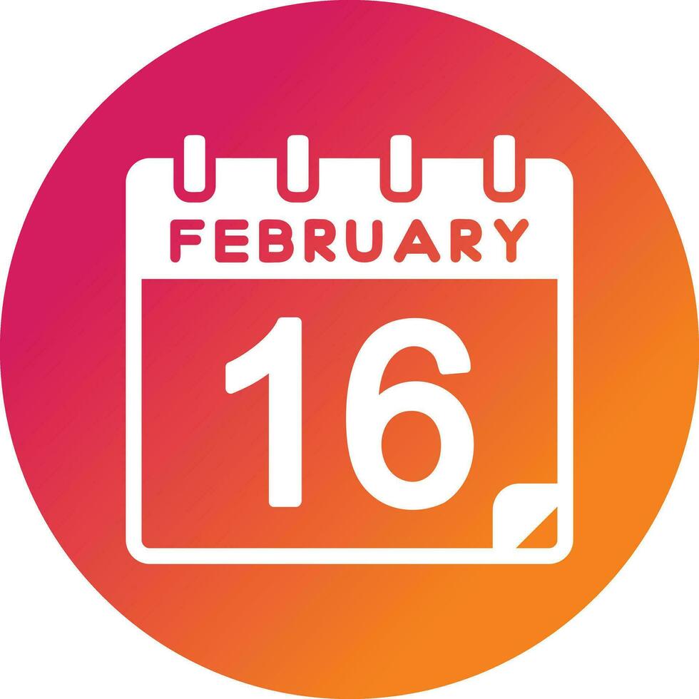 16 February Vector Icon