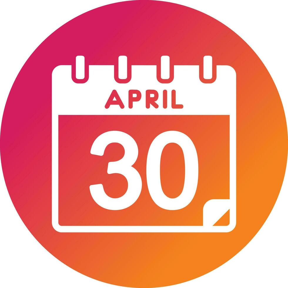 30 April Vector Icon