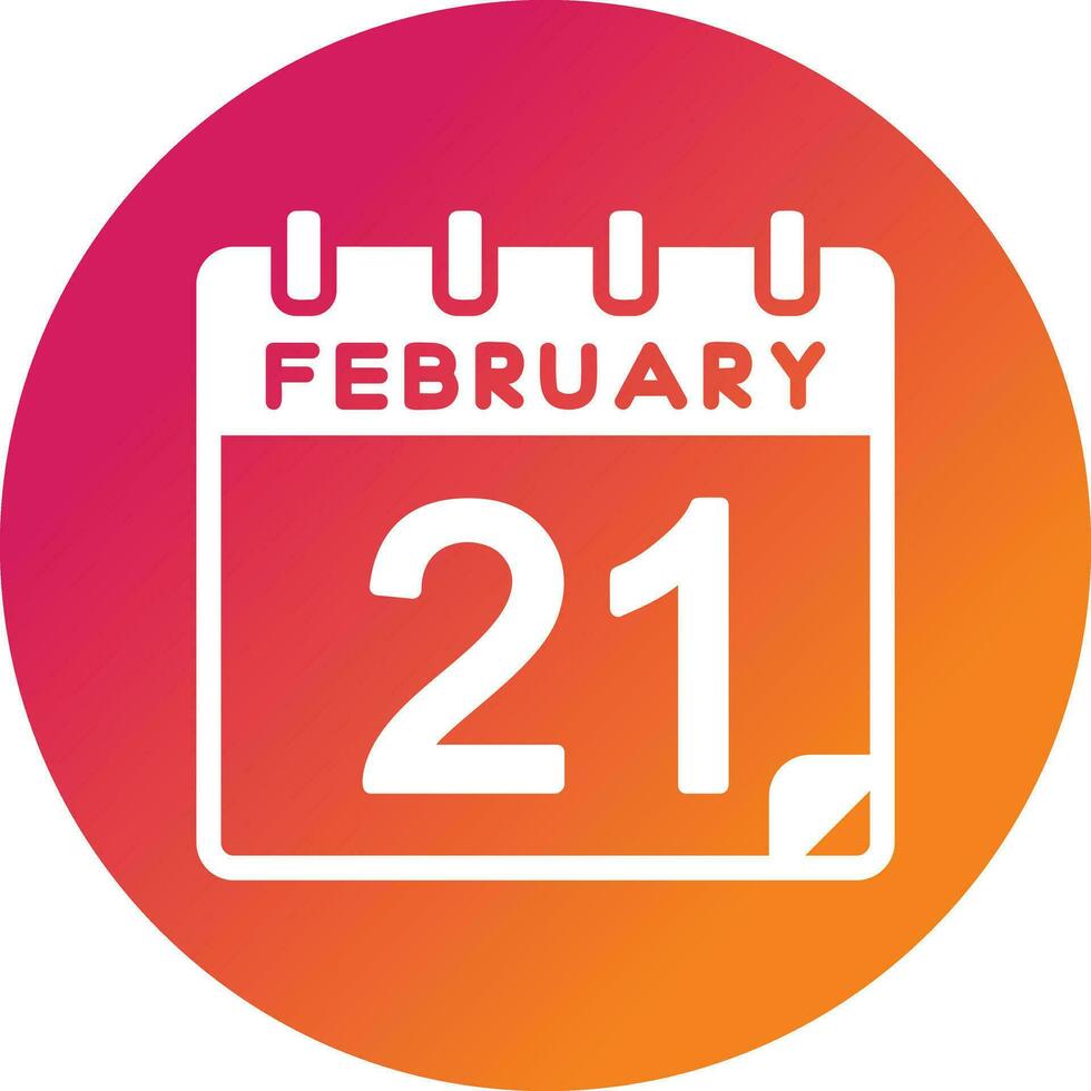 21 February Vector Icon