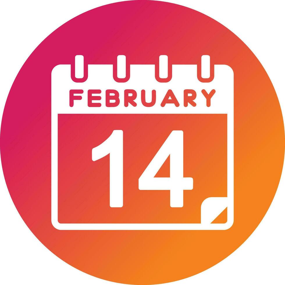 14 February Vector Icon