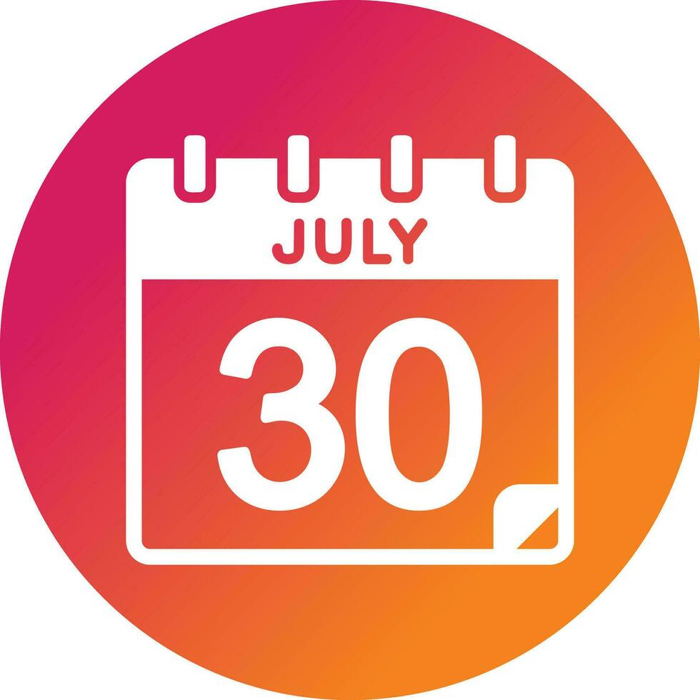 30 July Vector Icon